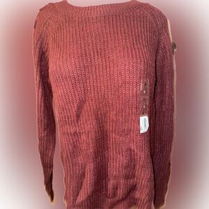Heritage Women's Ribbed Knit Sweater - Deep Red